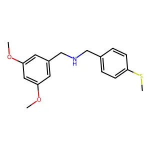 N-[(3,5-dimethoxyphenyl)methyl]-1-[4-(methylthio)phenyl]methanamine structure