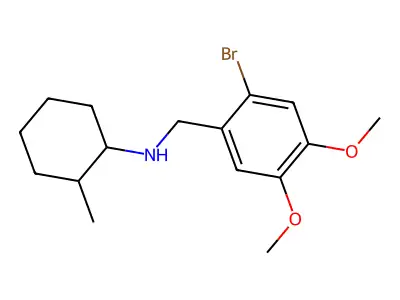 N-[(2-bromo-4,5-dimethoxyphenyl)methyl]-2-methylcyclohexan-1-amine structure