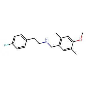 2-(4-fluorophenyl)-N-(4-methoxy-2,5-dimethylbenzyl)ethanamine structure