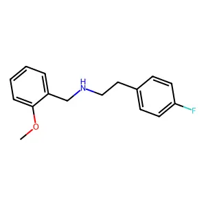 2-(4-fluorophenyl)-N-(2-methoxybenzyl)ethanamine structure