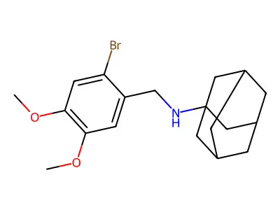 N-[(2-bromo-4,5-dimethoxyphenyl)methyl]adamantan-1-amine structure