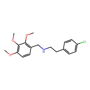 2-(4-chlorophenyl)-N-(2,3,4-trimethoxybenzyl)ethanamine structure