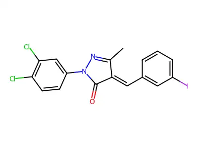 2-(3,4-dichlorophenyl)-4-(3-iodobenzylidene)-5-methyl-2,4-dihydro-3H-pyrazol-3-one structure