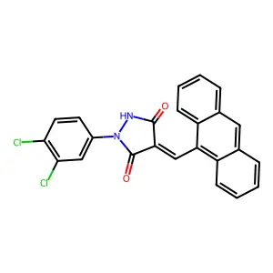 4-(Anthracen-9-ylmethylene)-1-(3,4-dichlorophenyl)pyrazolidine-3,5-dione structure