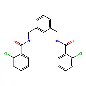2-chloro-N-[[3-[[(2-chlorobenzoyl)amino]methyl]phenyl]methyl]benzamide structure