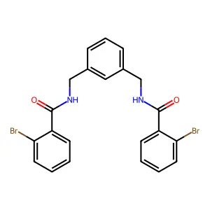 2-bromo-N-[[3-[[(2-bromobenzoyl)amino]methyl]phenyl]methyl]benzamide structure