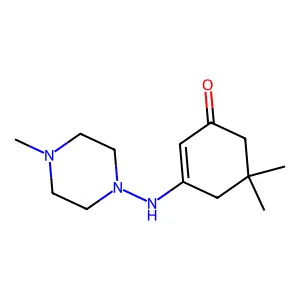 2-Cyclohexenone, 5,5-dimethyl-3-(4-methylpiperazin-1-yl)amino- structure