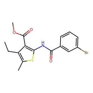 Methyl 2-[(3-bromobenzoyl)amino]-4-ethyl-5-methylthiophene-3-carboxylate structure