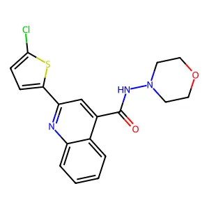 2-(5-chlorothiophen-2-yl)-N-(morpholin-4-yl)quinoline-4-carboxamide structure