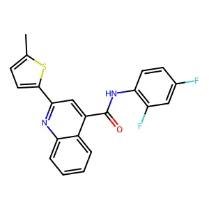 N-(2,4-difluorophenyl)-2-(5-methylthiophen-2-yl)quinoline-4-carboxamide structure