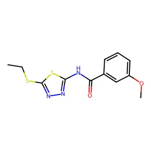 N-[5-(ethylsulfanyl)-1,3,4-thiadiazol-2-yl]-3-methoxybenzamide structure