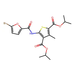 Diisopropyl 5-[(5-bromo-2-furoyl)amino]-3-methyl-2,4-thiophenedicarboxylate structure