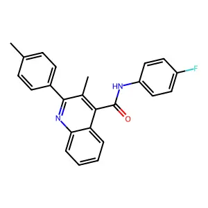 N-(4-fluorophenyl)-3-methyl-2-(4-methylphenyl)quinoline-4-carboxamide structure