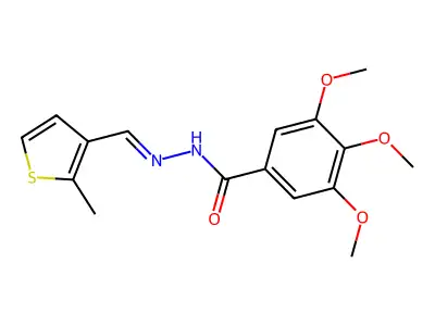 3,4,5-trimethoxy-N'-[(2-methyl-3-thienyl)methylene]benzohydrazide structure