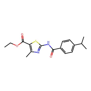 Ethyl 2-[(4-isopropylbenzoyl)amino]-4-methyl-1,3-thiazole-5-carboxylate structure