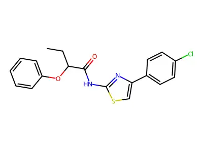 N-[4-(4-chlorophenyl)-1,3-thiazol-2-yl]-2-phenoxybutanamide structure