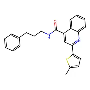 2-(5-methylthiophen-2-yl)-N-(3-phenylpropyl)quinoline-4-carboxamide structure