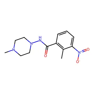 2-methyl-N-(4-methylpiperazin-1-yl)-3-nitrobenzamide structure