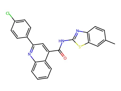 2-(4-chlorophenyl)-N-(6-methyl-1,3-benzothiazol-2-yl)quinoline-4-carboxamide structure
