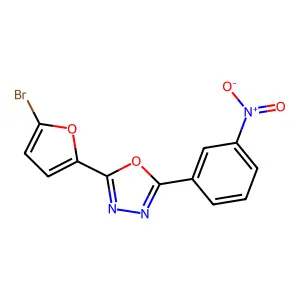 2-(5-Bromofuran-2-yl)-5-(3-nitrophenyl)-1,3,4-oxadiazole structure