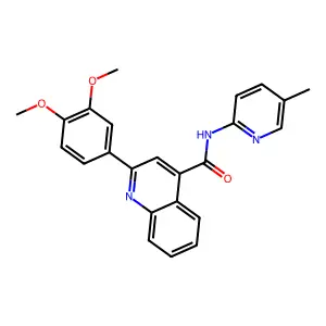 2-(3,4-dimethoxyphenyl)-N-(5-methylpyridin-2-yl)quinoline-4-carboxamide structure