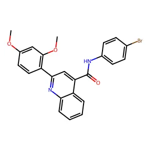N-(4-bromophenyl)-2-(2,4-dimethoxyphenyl)quinoline-4-carboxamide structure