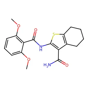 2-[(2,6-dimethoxybenzoyl)amino]-4,5,6,7-tetrahydro-1-benzothiophene-3-carboxamide structure