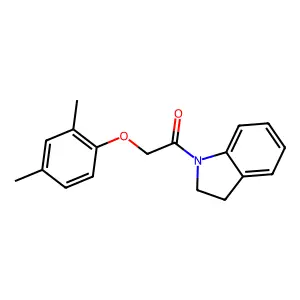 1-(2,3-Dihydroindol-1-yl)-2-(2,4-dimethylphenoxy)ethanone structure