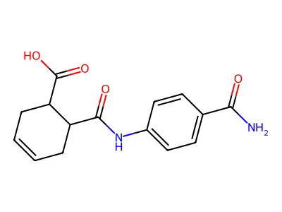 6-[(4-Carbamoylphenyl)carbamoyl]cyclohex-3-ene-1-carboxylic acid structure