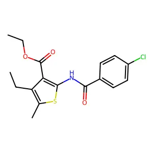 Ethyl 2-[(4-chlorobenzoyl)amino]-4-ethyl-5-methylthiophene-3-carboxylate structure