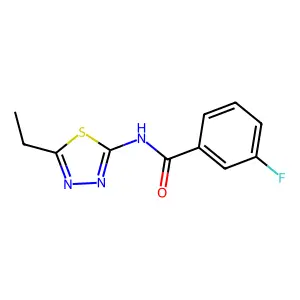 N-(5-ethyl-1,3,4-thiadiazol-2-yl)-3-fluorobenzamide structure
