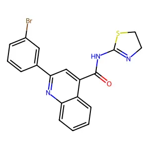 2-(3-bromophenyl)-N-(4,5-dihydro-1,3-thiazol-2-yl)quinoline-4-carboxamide structure