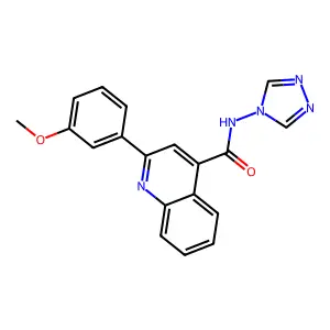 2-(3-methoxyphenyl)-N-(1,2,4-triazol-4-yl)quinoline-4-carboxamide structure