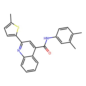 N-(3,4-dimethylphenyl)-2-(5-methylthiophen-2-yl)quinoline-4-carboxamide structure