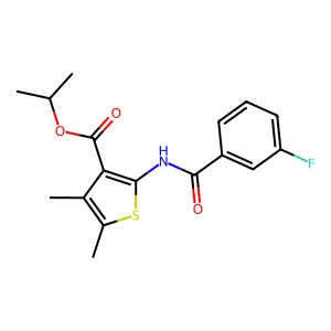 Isopropyl 2-[(3-fluorobenzoyl)amino]-4,5-dimethyl-3-thiophenecarboxylate structure