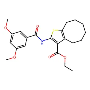 ethyl 2-[(3,5-dimethoxybenzoyl)amino]-4,5,6,7,8,9-hexahydrocycloocta[b]thiophene-3-carboxylate structure