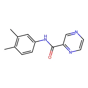 N-(3,4-dimethylphenyl)pyrazine-2-carboxamide structure