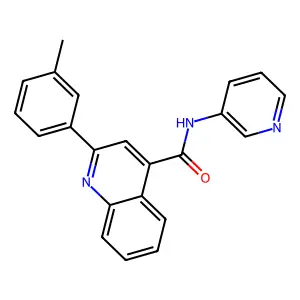 2-(3-methylphenyl)-N-pyridin-3-ylquinoline-4-carboxamide structure