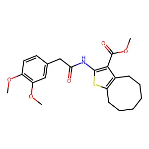 methyl 2-[[2-(3,4-dimethoxyphenyl)acetyl]amino]-4,5,6,7,8,9-hexahydrocycloocta[b]thiophene-3-carboxylate structure