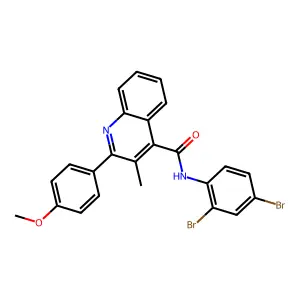 N-(2,4-dibromophenyl)-2-(4-methoxyphenyl)-3-methylquinoline-4-carboxamide structure