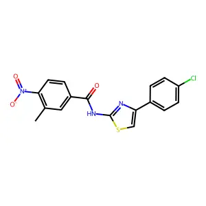 N-[4-(4-chlorophenyl)-1,3-thiazol-2-yl]-3-methyl-4-nitrobenzamide structure