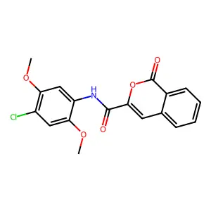 N-(4-chloro-2,5-dimethoxyphenyl)-1-oxo-1H-isochromene-3-carboxamide structure