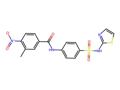 3-methyl-4-nitro-N-[4-(1,3-thiazol-2-ylsulfamoyl)phenyl]benzamide structure