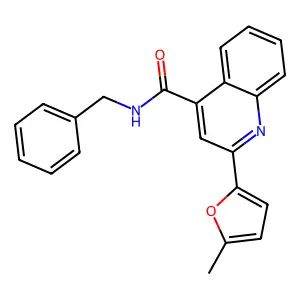 N-benzyl-2-(5-methylfuran-2-yl)quinoline-4-carboxamide structure