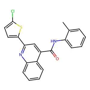 2-(5-chlorothiophen-2-yl)-N-(2-methylphenyl)quinoline-4-carboxamide structure