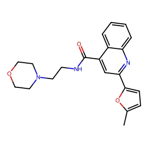 2-(5-methylfuran-2-yl)-N-[2-(morpholin-4-yl)ethyl]quinoline-4-carboxamide structure