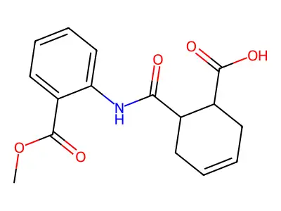 6-[(2-Methoxycarbonylphenyl)carbamoyl]cyclohex-3-ene-1-carboxylic acid structure