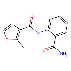 N-(2-carbamoylphenyl)-2-methylfuran-3-carboxamide structure