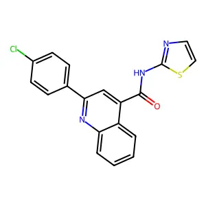 2-(4-chlorophenyl)-N-(1,3-thiazol-2-yl)quinoline-4-carboxamide structure