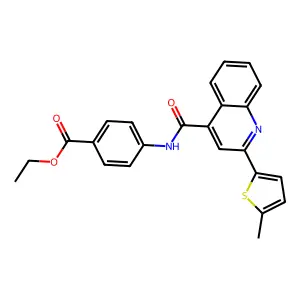 Ethyl 4-[[2-(5-methylthiophen-2-yl)quinoline-4-carbonyl]amino]benzoate structure
